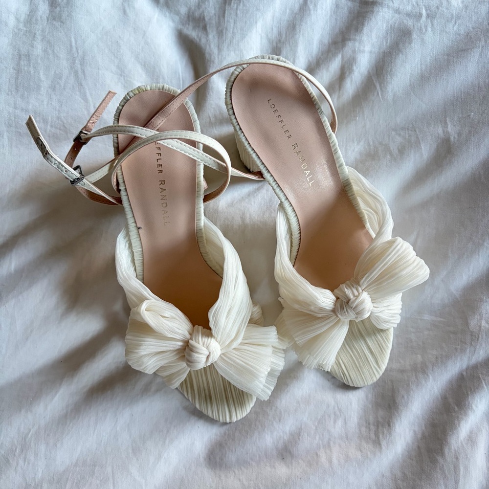 Loeffler Randall // NEW Camellia Pearl Pleated Bow Heel - Picture 5 of 10